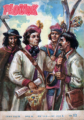 Okładki książek z serii Płomyk