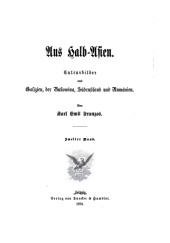 Okładka książki Aus Halb-Asien. Culturbilder aus Galizien, der Bukowina, Südrußland und Rumänien. Zweiter Band Karl Emil Franzos