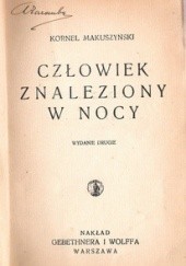 Okładka książki Człowiek znalezniony w nocy Kornel Makuszyński