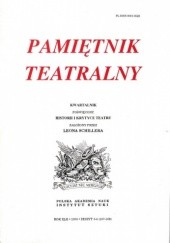 Okładka książki Pamiętnik Teatralny, zeszyt 3-4 (167-168),rok 1993 praca zbiorowa