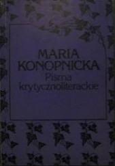 Okładka książki Pisma krytycznoliterackie Maria Konopnicka