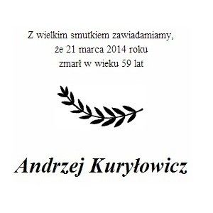 Zmarł Andrzej Kuryłowicz