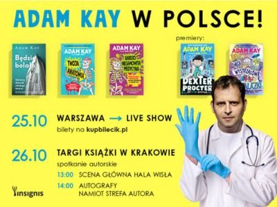 Adam Kay w Polsce! Autor Spotkaj się z autorem bestsellera „Będzie bolało” w Warszawie i w Krakowie!